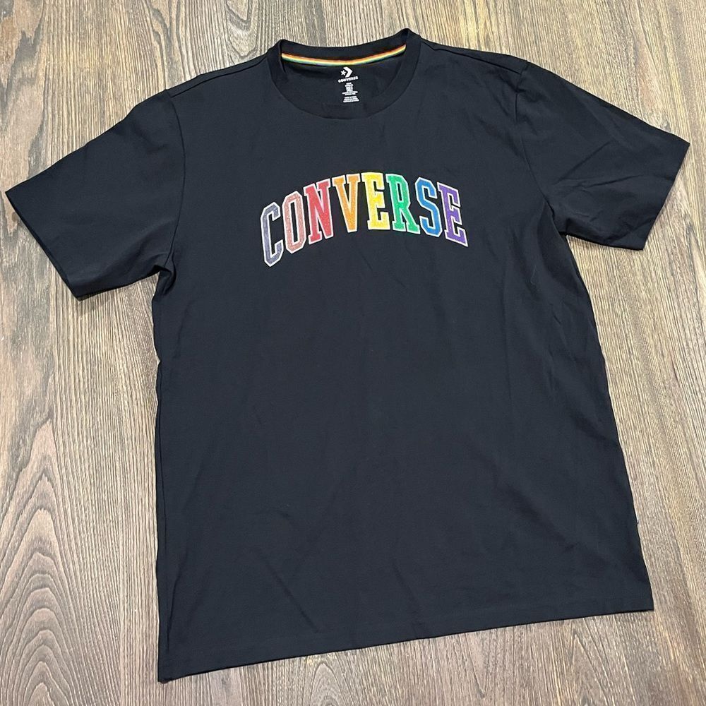 NWOT Converse Pride T-Shirt Crewneck Short Sleeve Pullover Lightweight Black M